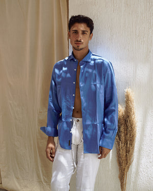 Crayola Blue Linen Shirt