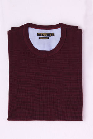 Burgundy Waffle T-shirt