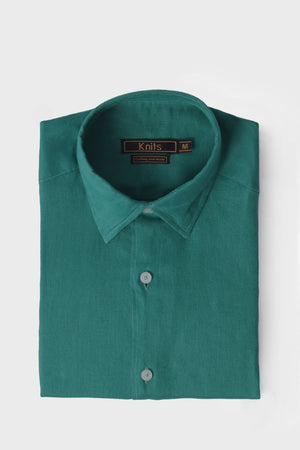 Emerald Green Linen Shirt